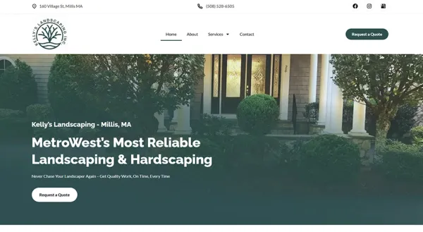 Kelly's Landscaping website